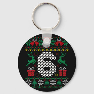 6 7 67 Meme Six Seven Funny Christmas Ugly Couple  Keychain