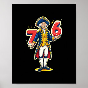 6-7 7-6 Funny George Washington Six Seven Meme  Poster