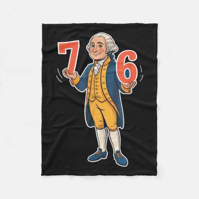 6-7 7-6 George Washington Funny Six Seven Gen Alph Fleece Blanket (Front)