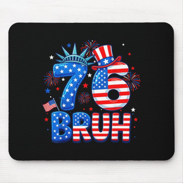 6-7 7-6 george washington seven six funny 4th of mouse pad (Front)