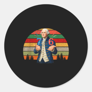 6-7 7-6 George Washington Seven Six Teacher Americ Classic Round Sticker