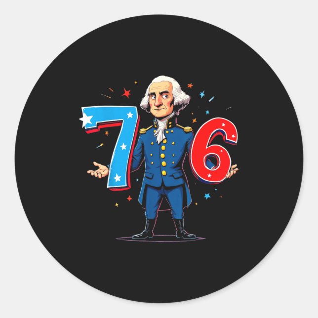 6-7 7-6 George Washington Seven Six Teacher Americ Classic Round Sticker (Front)