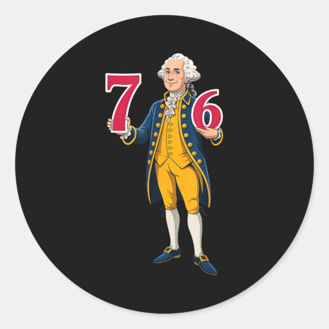 6 7 7 6 George Washington Six Seven  Classic Round Sticker (Front)