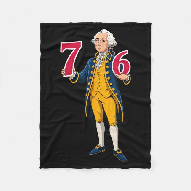 6 7 7 6 George Washington Six Seven  Fleece Blanket (Front)