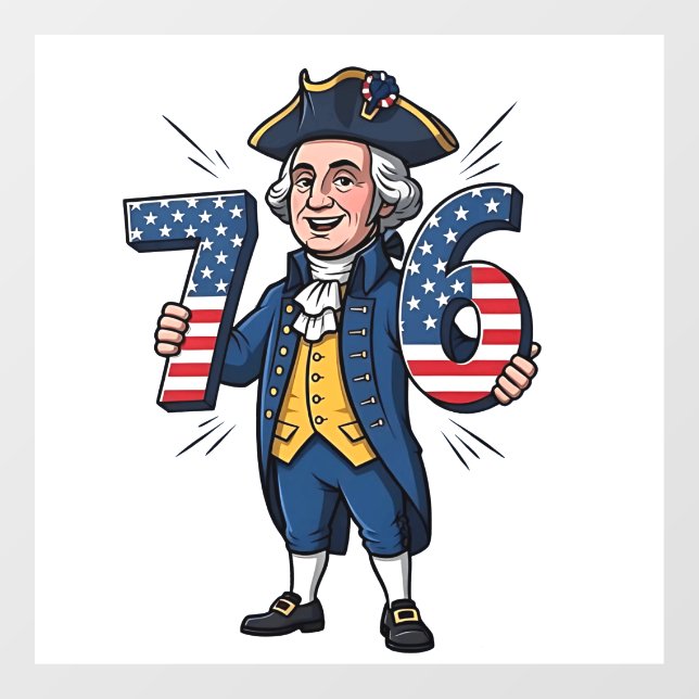 6-7 7-6 George Washington Six Seven Meme 67 Trend Window Cling (Sheet)