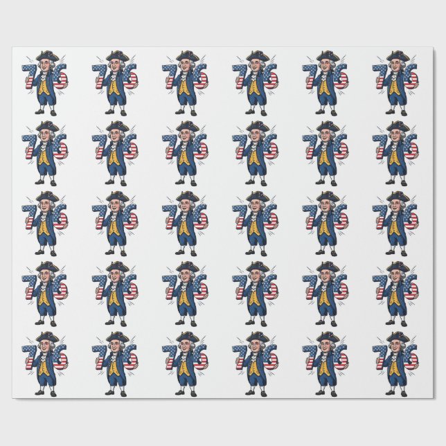 6-7 7-6 George Washington Six Seven Meme 67 Trend Wrapping Paper (Flat)