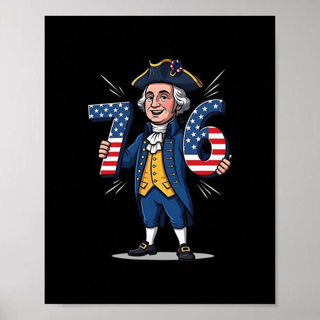 6-7 7-6 George Washington Six Seven Meme Gen Alpha Poster (Front)