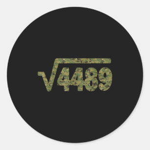 6 7 Army Pattern Meme Square Root 4489 Slang Math  Classic Round Sticker