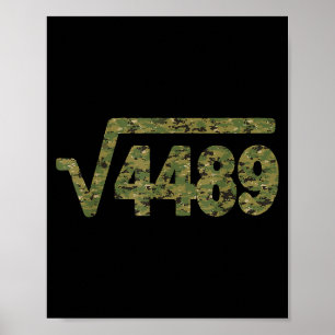6 7 Army Pattern Meme Square Root 4489 Slang Math  Poster
