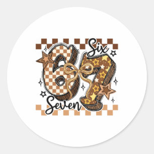 6-7 Black History Month Six Seven Meme Funny Boy G Classic Round Sticker