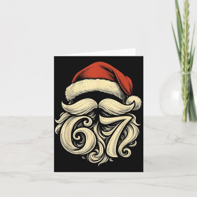 6 7 Christmas 67 Santa Six Seven Christmas Boys Te Card (Front)