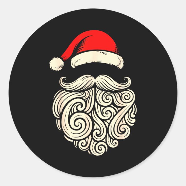 6 7 Christmas 67 Santa Six Seven Christmas Boys Te Classic Round Sticker (Front)