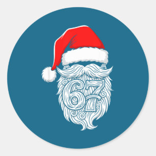 6 7 Christmas 67 Santa Six Seven Christmas Boys Te Classic Round Sticker