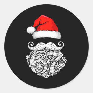 6 7 Christmas 67 Santa Six Seven Christmas Boys Te Classic Round Sticker