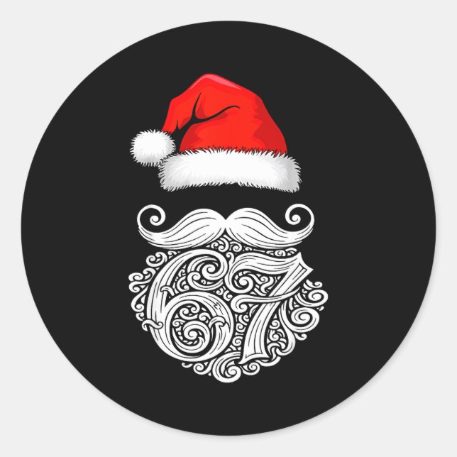 6 7 Christmas 67 Santa Six Seven Christmas Boys Te Classic Round Sticker (Front)