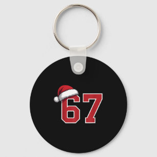 6 7 Christmas 67 Santa Six Seven Funny Christmas B Keychain