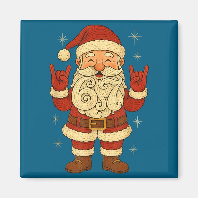 6 7 Christmas 67 Santa Six Seven Funny Meme Boys T Magnet (Front)