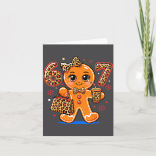 6 7 Christmas Leopard Gingerbread  Card