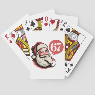 6 7 Christmas Six Seven Brainrot Santa Claus Playing Cards