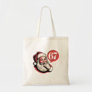 6 7 Christmas Six Seven Brainrot Santa Claus Tote Bag