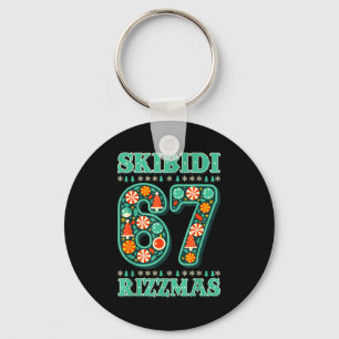 6 7 Christmas Skibidi Rizzmas 67 Meme Gen Alpha Sl Keychain