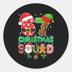 6-7 Christmas Squad Funny 67 Six Seven Meme Xmas 6 Classic Round Sticker