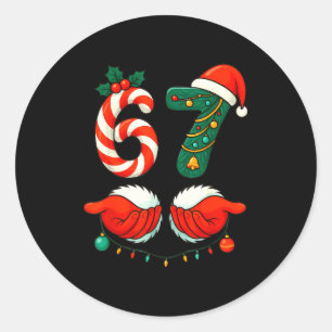6-7 Christmas Squad Funny 67 Six Seven Meme Xmas 6 Classic Round Sticker