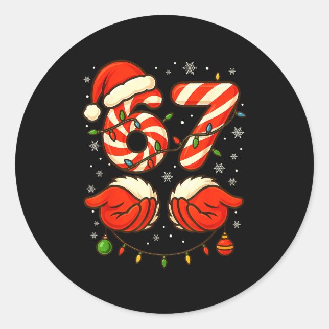 6-7 Christmas Squad Funny 67 Six Seven Meme Xmas 6 Classic Round Sticker (Front)