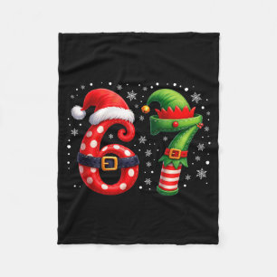 6-7 Christmas Squad Funny 67 Six Seven Meme Xmas 6 Fleece Blanket