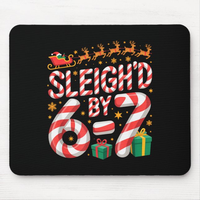 6-7 Christmas Ugly Sweater Six Seven Xmas 67 Meme  Mouse Pad (Front)