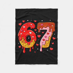 6 7 Cream Drip Six Seven Meme Valentine's Day Men Fleece Blanket