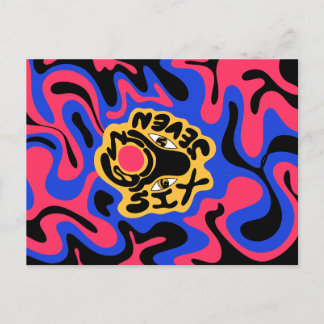 6 7 curvy waves holiday postcard