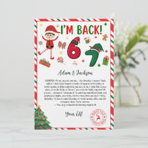 6 7 elf arrival letter - funny elf letter - 67 invitation