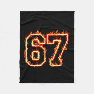 6-7 Fire Meme Flame Cool Six-seven Funny 67 Gen Z  Fleece Blanket