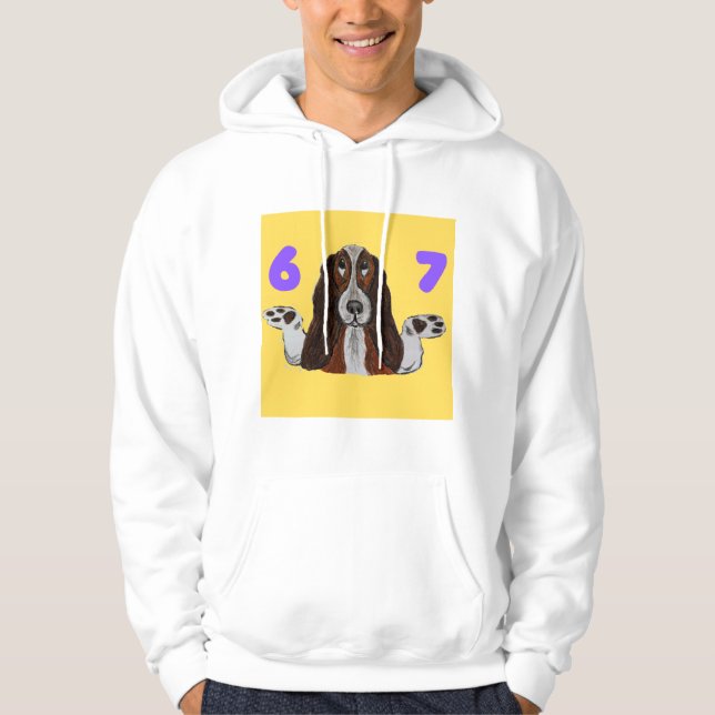 6 7 Funny Crazy Doggie Hoodie (Front)