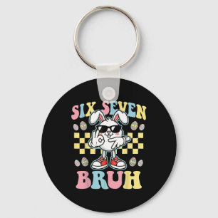 6 7 Funny Easter Bunny 67 Meme Six Seven Bruh Rabb Keychain