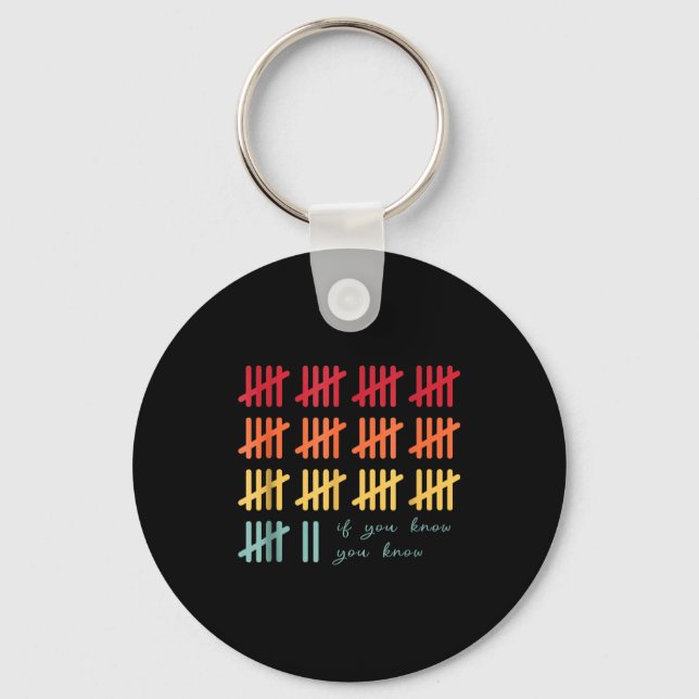6 7 Funny If You Know You Know Tally Marks Six Sev Keychain (Front)