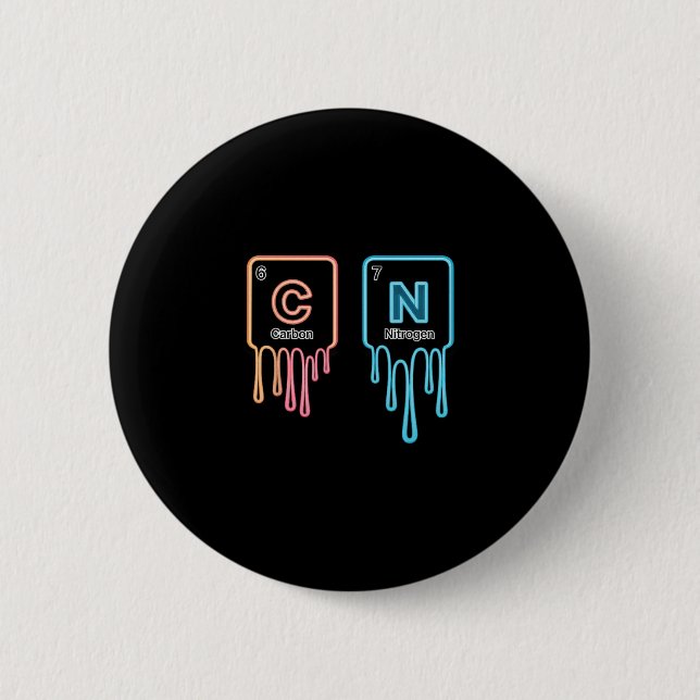6 7 Funny Science Chemistry Teacher Periodic Table 2 Inch Round Button (Front)