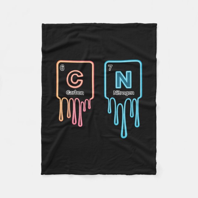 6 7 Funny Science Chemistry Teacher Periodic Table Fleece Blanket (Front)
