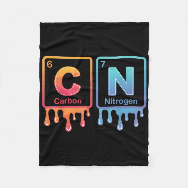 6 7 Funny Science Chemistry Teacher Periodic Table Fleece Blanket (Front)
