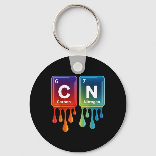 6 7 Funny Science Chemistry Teacher Periodic Table Keychain (Front)