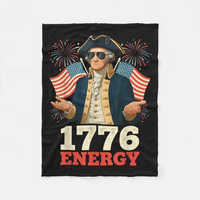 6-7 George Washington Six Seven Meme Funny 4th Of  Fleece Blanket (Front)