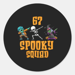 6 7 Halloween 67 Meme Six Seven 6 7 Spooky Squad H Classic Round Sticker