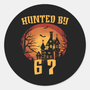 6 7 Halloween 67 Meme Six Seven Haunted Gen Alpha Classic Round Sticker