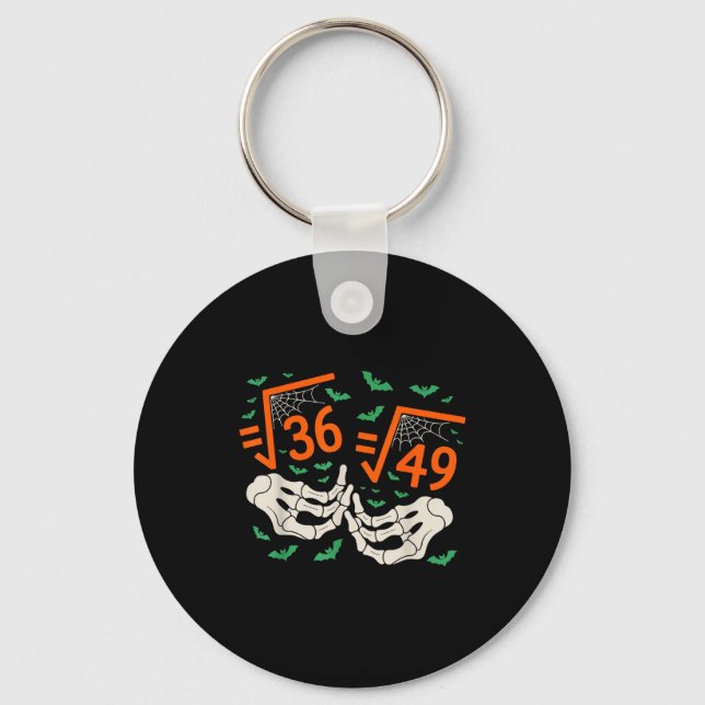 6 7 Halloween Math Square Root 67 Meme Gen Alpha S Keychain (Front)
