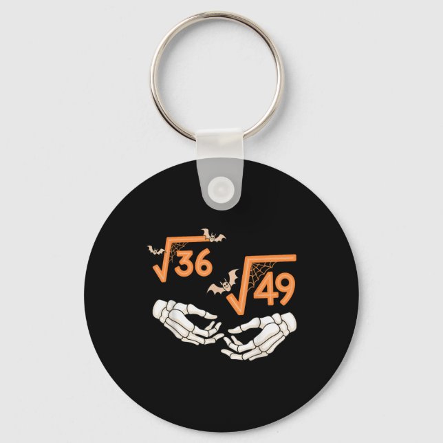 6 7 Halloween Math Square Root 67 Meme Gen Alpha S Keychain (Front)