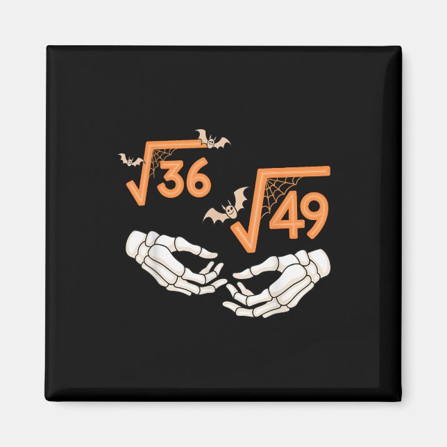 6 7 Halloween Math Square Root 67 Meme Gen Alpha S Magnet (Front)