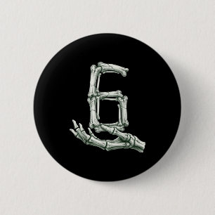 6 7 Halloween Skeleton Funny 67 Meme Gen Alpha Six 2 Inch Round Button