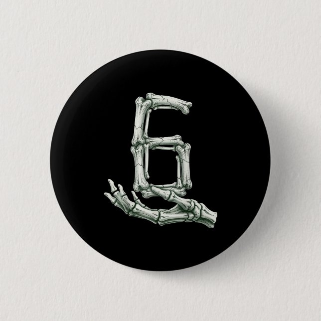 6 7 Halloween Skeleton Funny 67 Meme Gen Alpha Six 2 Inch Round Button (Front)
