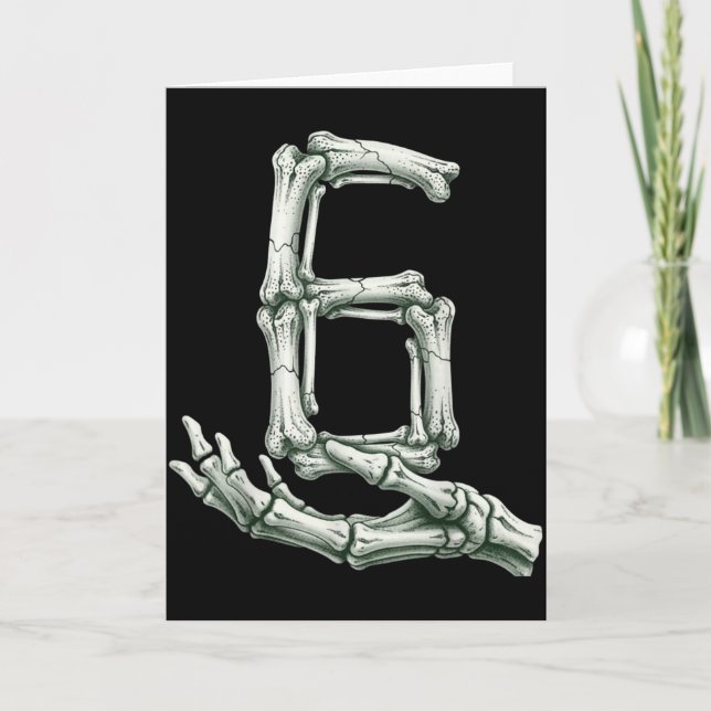 6 7 Halloween Skeleton Funny 67 Meme Gen Alpha Six Card (Front)
